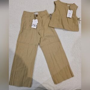 Zara Girls Linen Pants & Top